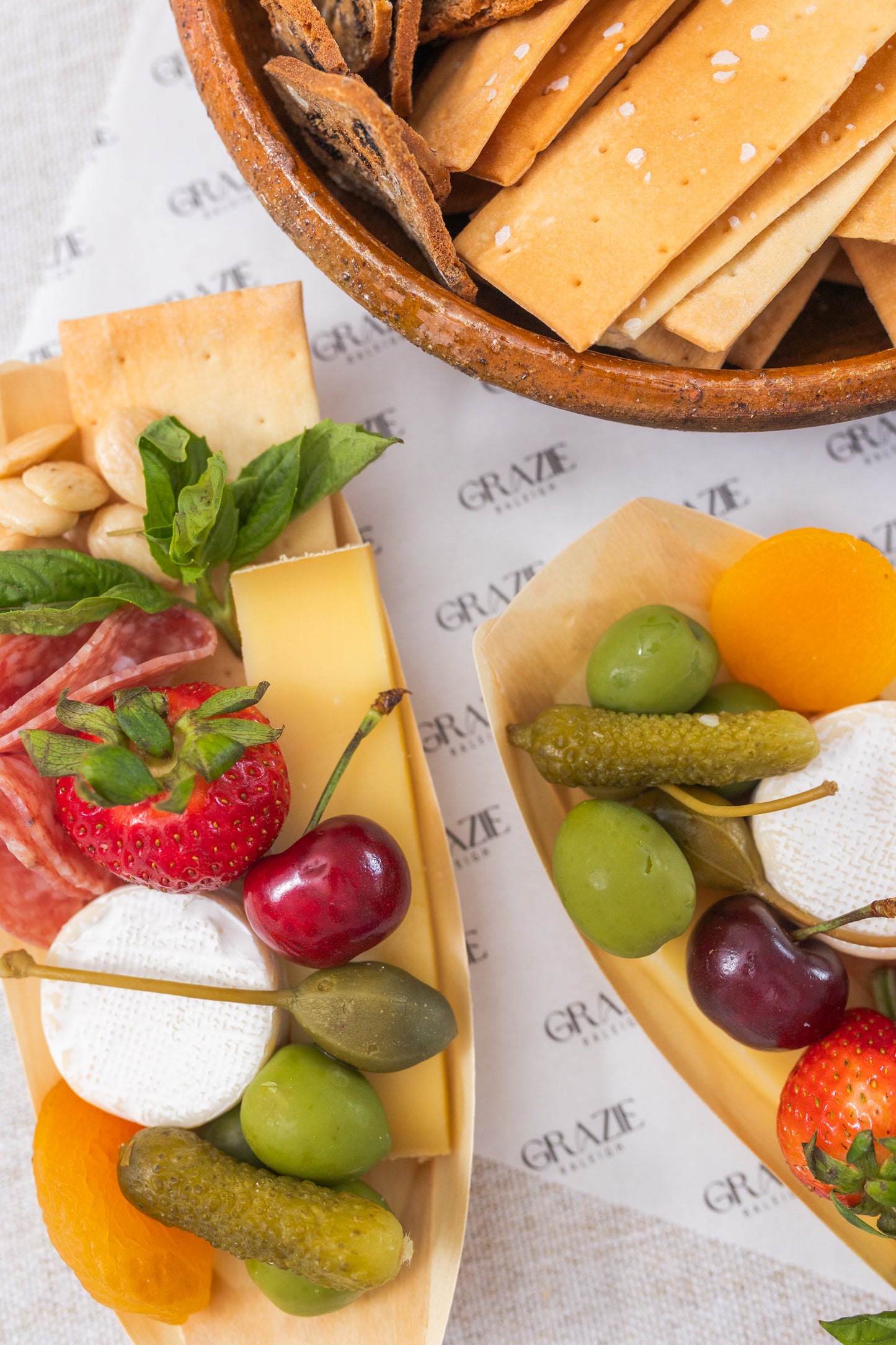 Mini Charcuterie Boats — Serves 12 | Individually Packed & Freshly Curated