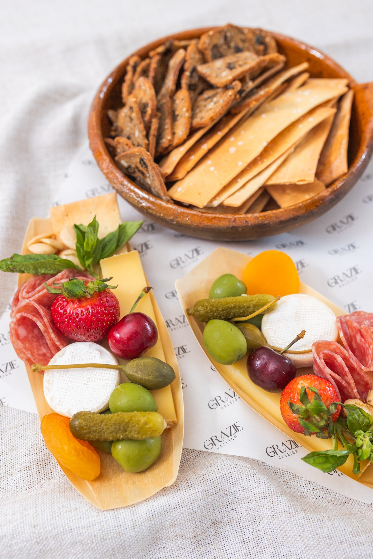 Mini Charcuterie Boats — Serves 12 | Individually Packed & Freshly Curated