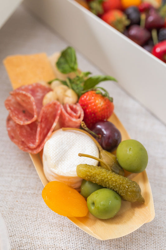 Mini Charcuterie Boats — Serves 12 | Individually Packed & Freshly Curated