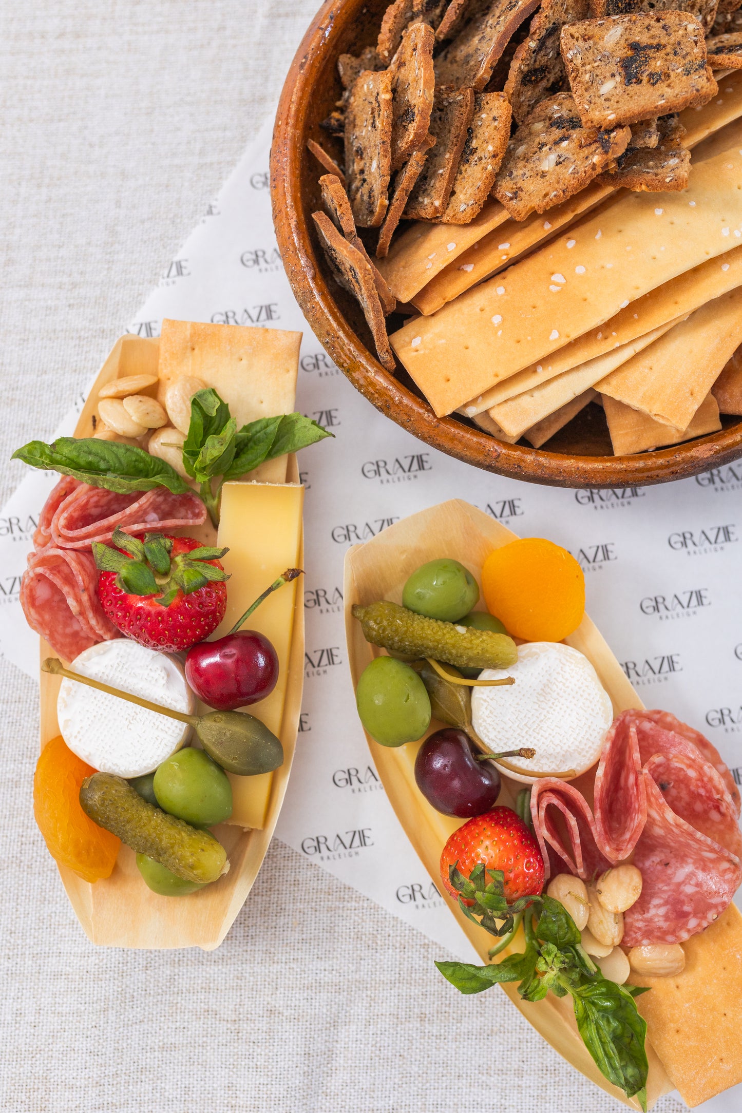 Mini Charcuterie Boats — Serves 12 | Individually Packed & Freshly Curated